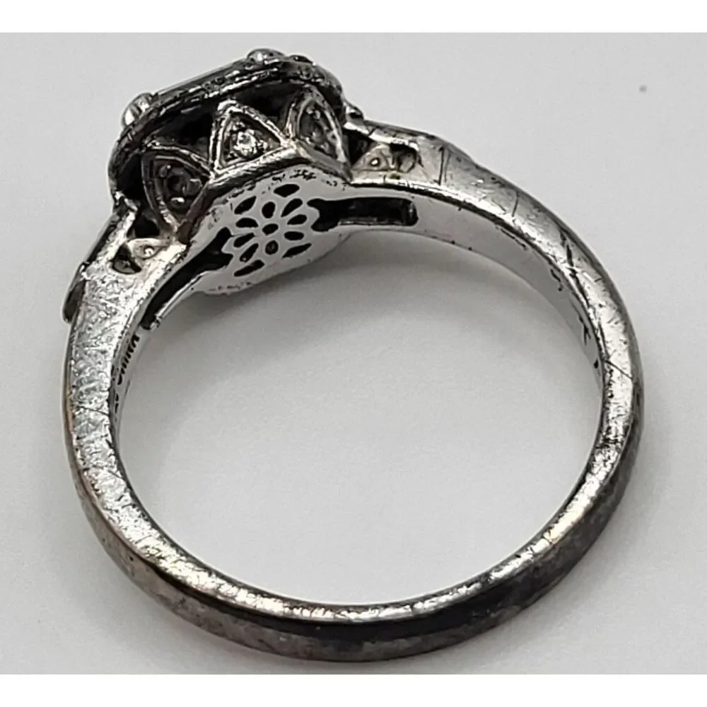 TACORI Ascher Cut Solitaire Art Deco Ring Size 9 Sterling 925